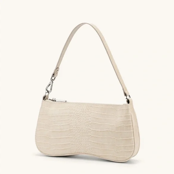 JW PEI Eva Shoulder Bag - Ivory Croc - Picture 2 of 3